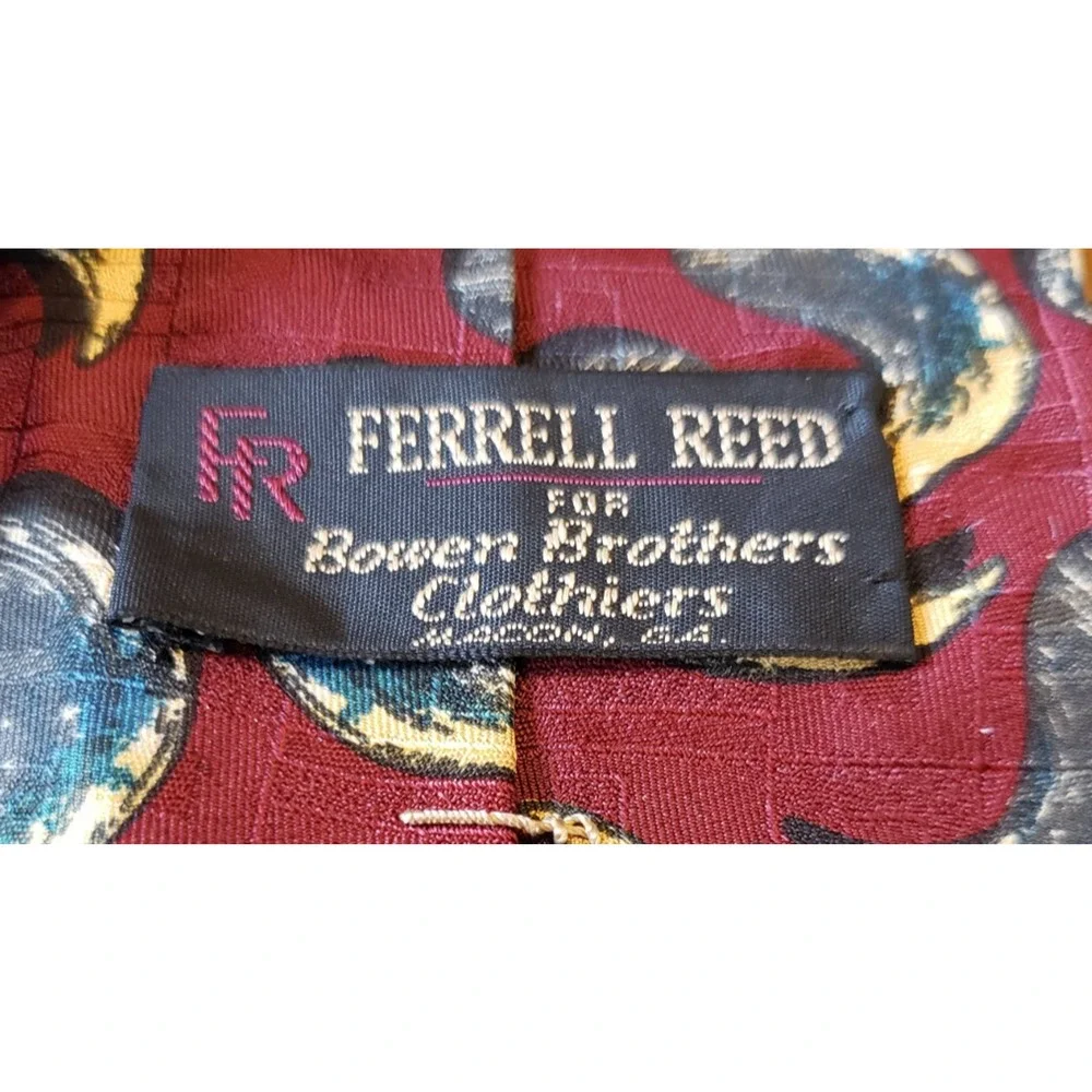 Ferrell Reed Red And Blue Silk Mens Necktie Tie